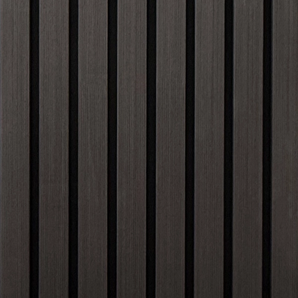 Dark grooved PVC wall panel texture