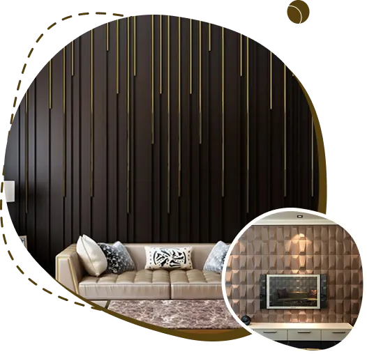 PVC hollow wall panel installed in a living room